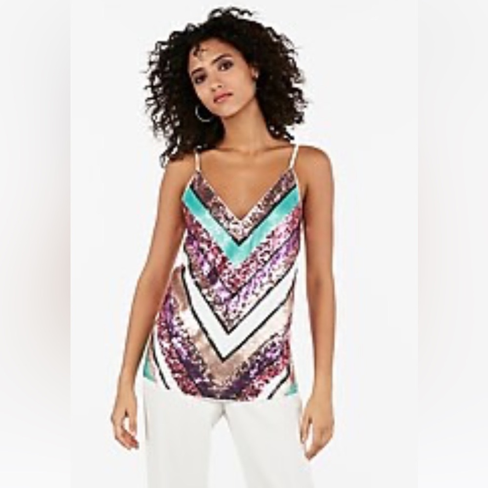 NWT Express chevron sequin cami, size small.